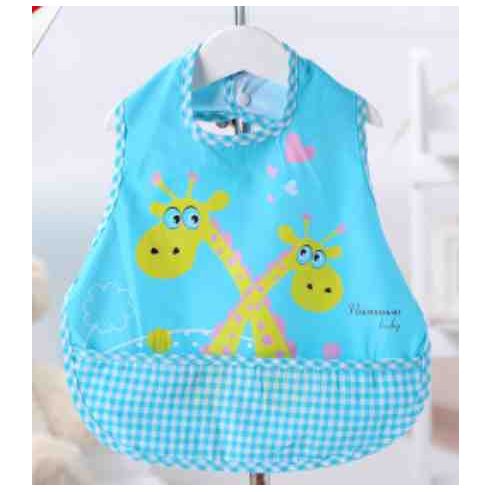 Cotton slotman apron with pocket - Blue giraffes buy in online store