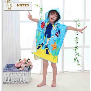 Bathrobes and poncho-towel for children